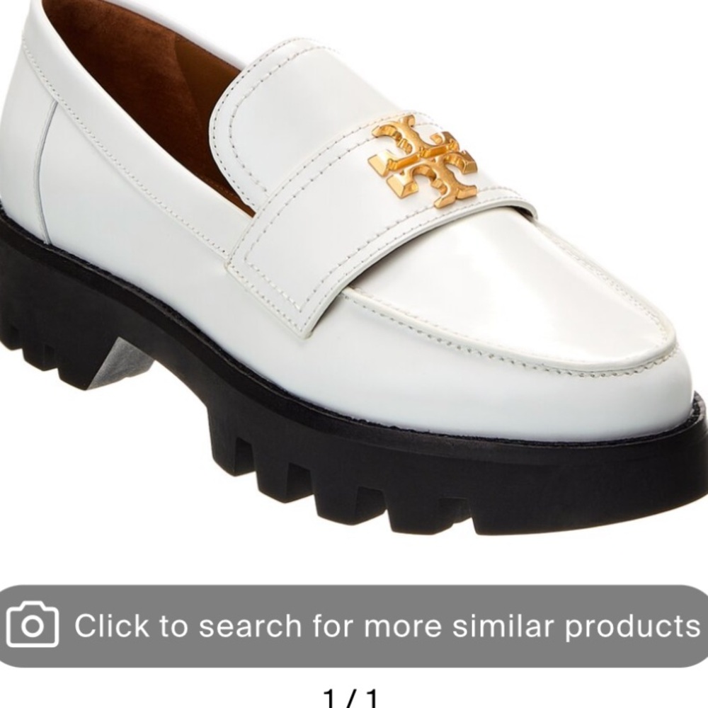 Tory Burch White Leather Loafers